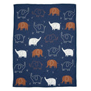 Lambs & Ivy Playful Elephant Blue/White Cotton 3-Piece Baby Crib Bedding Set by TinyTreasures Baby Boutique