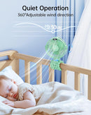 SWEETFULL Portable Stroller Fan with Display 4000mAh Battery Powered Mini Clip On Fan, 4-Speed Rechargeable Small Personal Cooling for Baby Car Seat Crib Travel - Green by TinyTreasures Baby Boutique