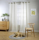 MIUCO Semi Sheer Curtains Poly Linen Textured Solid Grommet Curtains 84 Inches Long for Bedroom 2 Panels (2 x 37 Wide x 84" Long) Beige by CozyNest Decor