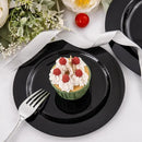 FLOWERCAT 60PCS Black Plastic Plates - Heavy Duty Black Disposable Plates for 30 guests Halloween Party/Wedding/New Year - Include 30PCS 10.25inch Dinner Plates and 30PCS 7.5inch Dessert Plates by CozyNest Decor