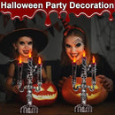 TURNMEON 2 Pack Halloween Candles Halloween Decorations LED Flame Less Candelabra 3-Flickering Lamp Light Up Battery Operated Candles Holder Spider Decor Indoor Table Home Haunted Party by CozyNest Decor