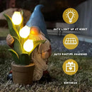 COWOS Garden Gnome Statue, Sculpture of a Dwarf Holding a Shovel and a Flower Pot, Solar Gnome Statues Outdoor Decor, Outside Lawn Patio Yard Ornament Gifts by CozyNest Decor