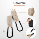 Baby Uma Stroller Hooks for Bags (2 Pack) - Leather-Style Stroller Clips and Hooks, Non-Slip Stroller Accessories, Carry 11 lbs Per Stroller Hook, Universal Baby Essentials & Stroller Accessories by TinyTreasures Baby Boutique