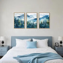 Celestdeco Blue Ridge Mountains Forest Framed Canvas Wall Art Set, Natural Landscape Wall Decor, Green Pine Trees Wall Painting, Woodland Artworks for Living Room, Bedroom, Dining Room - 16"x24"x3 by CozyNest Decor