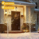 2 Pack 4FT 100LED Christmas Lighted Birch Tree, Timer Function Prelit Artificial Tree Lamp Plug in with Warm White Lights, 2 Modes Twinkling Twig Trees for Indoor Outdoor Party Christmas Decorations by CozyNest Decor