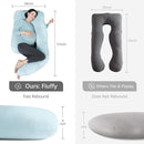 MOON PARK Pregnancy Pillows for Sleeping - U Shaped Full Body Maternity Pillow with Removable Cover - Support for Back, Legs, Belly, HIPS - 57 Inch Pregnancy Pillow for Women - Aqua by TinyTreasures Baby Boutique