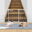 Baby Gate for Stairs 29-52 Inch Wide, Safety Gate for Baby Adjustable Pet Gate with Door Pressure Mounted Gates for Kids Toddler Dogs Extension Kit Indoor Stairway Doorway White (30.5'' Tall) by TinyTreasures Baby Boutique