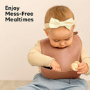 KeaBabies 2-Pack Silicone Baby Bibs for Eating - Sturdy Food-Grade Silicone Bibs for Babies Girl, Boy, Large Food Catcher, Clean & Put On Easily, Waterproof Toddler Feeding Essentials (Dusk) by TinyTreasures Baby Boutique