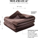 Mon Chateau Luxury Ultimate Plush Faux Fur Throw with 6cm Foldover for Couch, Sofa, or Bed - Plush Ultra Soft Blanket for Sleeping or Home Décor, 60" x 70" (Foldover Brown) by CozyNest Decor