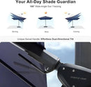 PURPLE LEAF 8.2' X 11.5' Tilting Patio Umbrella with Base Outdoor Cantilever Swivel Rectangle Umbrella Aluminum Offset Umbrella with 360-degree Rotation for Garden Deck Pool Patio Navy by GreenHaven Gardens