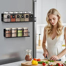 Magnetic Storage Basket, Magnetic Shelf for Fridge,Magnetic Spice Rack Wire Mesh Magnetic Organizer Holder Accessories for Office Kitchen Classroom Storage, Black-Short, Large x1&Small x1 Set of 2 by CozyNest Decor