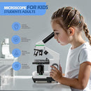 Microscope for Adults Professional, Compound Microscope for Kids 8-12, 100X-3000X High-Power Biological Microscope for Students, School Lab & Home Education, with Slides Set by TinyTreasures Baby Boutique