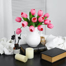Pink Artificial Tulips, 2 Bundles 14Pcs, Fake Tulips Artificial Flowers, 2 x 2.4 Inch Large Flower Head Big Tulip, Easter Valentine's Day Mother's Day Home Decoration Flowers by CozyNest Decor