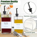 Olive Oil Dispenser for Kitchen, Cooking Oil Container 16.9 oz, Olive Oil Bottles, Soy Sauce Dispenser, Coffee Syrup Bottles (16.9oz, Set of 2) by CozyNest Decor
