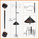 eWonLife 92 Inch Bird Feeder Pole with Squirrel Baffle & Upgraded 9-Prong Base, Adjustable Bird House Pole for Outdoors Heavy Duty, Bird Feeder Stand Post Station with 4 Shepherd Hooks, Birdbath, Tray by GreenHaven Gardens