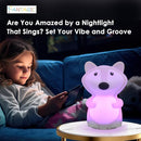 Combined Bluetooth Speaker & Nightlight With 9 Color Emissions, Child Friendly Silicone & BPA Free, USB Recharging, Receives Audio From Computer, Phone Or Tablet, and includes Remote Control (Fox) by TinyTreasures Baby Boutique