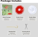 Hummingbird Feeders for Outdoors Hanging - 25 Feeding Ports 10 oz Plastic Hummingbird Feeder, Bee-Proof Leak-Proof No Drip, Easy to Clean with Cleaning Brushes by GreenHaven Gardens