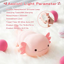 Axolotl Lamp,Cute Axolotl Night Light,Dimmable Silicone Animal Nursery Night Light,Adorable Rechargeable Squishy Novelty Bedside Touch Lamp,Baby Room Decor, Axolotl Gifts for Kids/Girls by TinyTreasures Baby Boutique