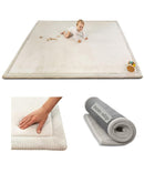 Premium Baby Play Mat 60”x80” Light Gray – Cloud-Soft Coral Velvet Memory Foam Rug for Crawling & Play – Non-Slip, Water-Repellent, Easy-Care Tummy Time Mat – Non-Toxic Padded Playmat by TinyTreasures Baby Boutique