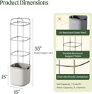 Vego garden Planters for Outdoor & Indoor Plants, Large Plant Pots with Self Watering, 15" Tall Large Plant Pots with Trellis for Flowers Plants Decor, Cream White by GreenHaven Gardens