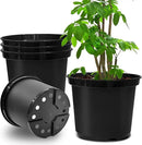 5 Gallon Pots for Plants, 12 Inch Plastic Nursery Pots with Drainage Holes, Round Sturdy Garden Pots for Outdoor Indoor Plants, Deep Nursery Plant Pots Planter, (5-Pack, Black) by GreenHaven Gardens