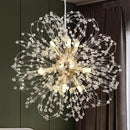 Modern Sputnik Chandeliers for Dining Room, Gold Dandelion Ceiling Hanging Lamp, Round Crystal Beaded Pendant Lights for Bedroom Living Room Farmhouse Kitchen Island (Gold 9Lights) by CozyNest Decor