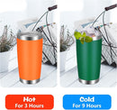 VEGOND 20oz Tumbler with Lid and Straw Stainless Steel Tumbler Cup Bulk Vacuum Insulated Double Wall Travel Coffee Mug Powder Coated Coffee Cup(Orange 12 Pack) by TinyTreasures Baby Boutique