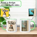 Personalized Coffee Mug, Custom Drawing Portrait Gift, Funny Customized Coffee Gift for Men & Women, Custom Mugs with Pictures, Light Green 11oz Customized Ceramic Tea Cup by TinyTreasures Baby Boutique