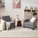 STHOUYN Living Room Chairs Accent Chairs Set of 2, Waiting Room Arm Chairs, Reading Chairs for Bedroom Comfy Club Chair Tufted, Office Small Space (2, Grey) by CozyNest Decor