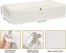Underbed Storage Box, Clothes Organizer With Sturdy Structure and Reinforced Handles for Blanket, Sheets, Pillows, Towels, Shoes, Beige, 3 Pack, 31.5 x 15.7 x 5.9 Inch by CozyNest Decor
