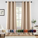MIULEE Beige Blackout Curtains for Bedroom Living Room 96 Inches Long 2 Panels, Thermal Insulated Room Darkening Drapes Solid Grommet Top Noise Reduction Light Blocking Window Treatments 40x96 Inch by TinyTreasures Baby Boutique