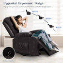 Recliner Chairs for Adults, FSC Certified Massage Rocker with Heated Modern Ergonomic Lounge 360 Degree Swivel Single Sofa Seat Living Room Lounge Recliners Brown by CozyNest Decor