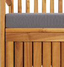 vidaXL Patio Storage Bench 47.2", Solid Acacia Wood, Dark Gray Cushion, Ample Storage Compartment, Rustic Style, Home and Garden Furniture by CozyNest Decor