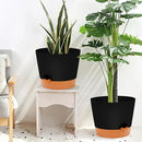 GARDIFE 12 inch Plant Pots, planters,Self Watering Pots, 2 Pack Large Plastic Flower pots with Deep Reservior and High Drainage Holes for Indoor Outdoor Plants and Flowers, Black by GreenHaven Gardens