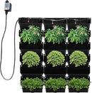 18 Pots Self-Watering Vertical Wall Planter, 39.4”L x 39.4”H Stackable Plastic Wall-Mounted Plant Grow Pots, Wall Hang Garden Planter Outdoor Indoor for Herbs Flowers Strawberries (Black) by CozyNest Decor