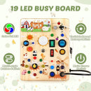 Joyreal Wooden Busy Board with LED Light, Montessori Toddler Toys, Wooden Sensory Board, Toddlers Activity Travel Toys for Boy & Girl Birthday Gift (Farm Theme) by TinyTreasures Baby Boutique