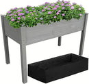 BTExpert 4ft Raised Garden Bed with Legs, 48x24x30in Elevated Wood Planter Box Stand for Vegetable Flower Backyard, Patio, Balcony Bed Liner Outdoor - Grey 30 in Height by GreenHaven Gardens