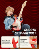 Donner 30 Inch Kids Electric Guitar Beginner Kits ST Style Mini Electric Guitar for Boys Girls with Amp, 600D Bag, Tuner, Picks, Cable, Strap, Extra Strings, DSJ-100, Red by TinyTreasures Baby Boutique