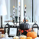 GenSwin Flameless Taper Candles with Remote Timer, 6Pcs LED Flickering Taper Candles Battery Operated Real Wax with Spider Webs/Skull/Bats Decals for Halloween Spooky Decoration (White, 0.78”x9.65”) by CozyNest Decor