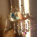 Crystal Suncatcher Hanging Moon Sun Light Catcher with Glass Prisms for Window Natural Kyanite Crystal Decor Home Indoor Making Rainbows by GreenHaven Gardens