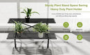 Zhongma 2 Tier Sturdy Metal Plant Stand with Wheels, L35.43 x W17.5 x H16.14 inch, Heavy Duty Plant Holder for Home Indoor and Outdoor,440 LBS Capacity & Heavy Duty Construction by GreenHaven Gardens