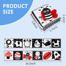 Black and White High Contrast Toys for Baby 0-3 3-6 Months Infant Tummy Time Soft Book Sensory Musical Toy 0-2-4-6 Month Babies Brain Development Montessori Crinkle Book Mirror Newborn Shower Gifts by TinyTreasures Baby Boutique