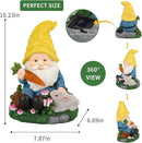 Solar Garden Outdoor Statues Gnome Feeding Rabbit with 6 LED Solar Figurine for Lawn,Patio,Balcony,Yard Decor Unique Housewarming Gift, for Grandfather, Father,Grandma by CozyNest Decor