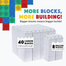 Big Blocks for Kids Ages 4-8 — Indoor & Outdoor Blocks Kids Games — White Large Building Blocks - 48 pc by TinyTreasures Baby Boutique