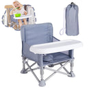 Portable Booster Seat, Toddler Baby Seat with Tray for Dining Table Compact Floor Chair for Camping Lawn Beach Babies Travel 6-36 Months by TinyTreasures Baby Boutique