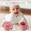 Snack Containers for Toddlers, Kids - 2 Pack Food Grade Silicone Snack Cups with Grip Handle (Blush/Mauve) by TinyTreasures Baby Boutique