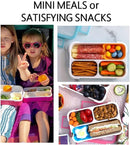 Snack Container - Small Bento Lunch Box for Kids Girls Boys Toddlers | MINI Leak-proof Boxes, Baby Bentobox for Daycare, Portion Containers, BPA-Free Pink and Blue Set of 2 by TinyTreasures Baby Boutique