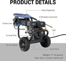 3600 PSI Gas Pressure Washer, 2.3 GPM Heavy-Duty Power Cleaner with 212CC Engine, 5 Quick-Connect Nozzles, 30FT Hose & Reel, Maintenance-Free Axial Cam Pump, for Commercial, Home Cleaning by GreenHaven Gardens
