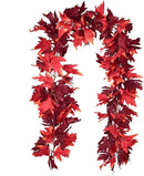DearHouse 2 Pack Fall Garland Maple Leaf, 5.9Ft/Piece Hanging Vine Garland Artificial Autumn Foliage Garland Thanksgiving Decor for Home Wedding Fireplace Party Christmas (Dark Red) by CozyNest Decor