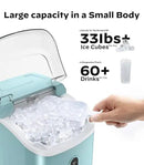 Nugget Ice Maker Countertop, Silonn Chewable Pellet Ice Machine with Self Cleaning Function, Pebble Portable Ice Maker with Ice Scoop for Home Kitchen Office, Green by CozyNest Decor